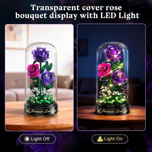 Detalle de HiWEEGO Blumen Rosen Set 215 Teile LED