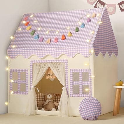 Imagen de Wilwolfer Tienda de campaña infantil tipi con guirnalda 🏕 en OfertitasTOP