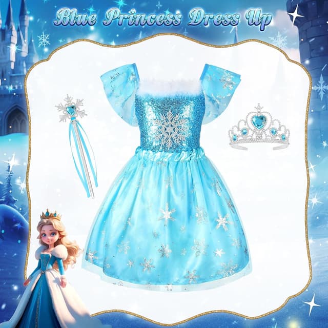 Detalle de HAMSILY Princess Dress Up Clothes Set for Little Girls (Princess, Unicorn, Mermaid & More)
