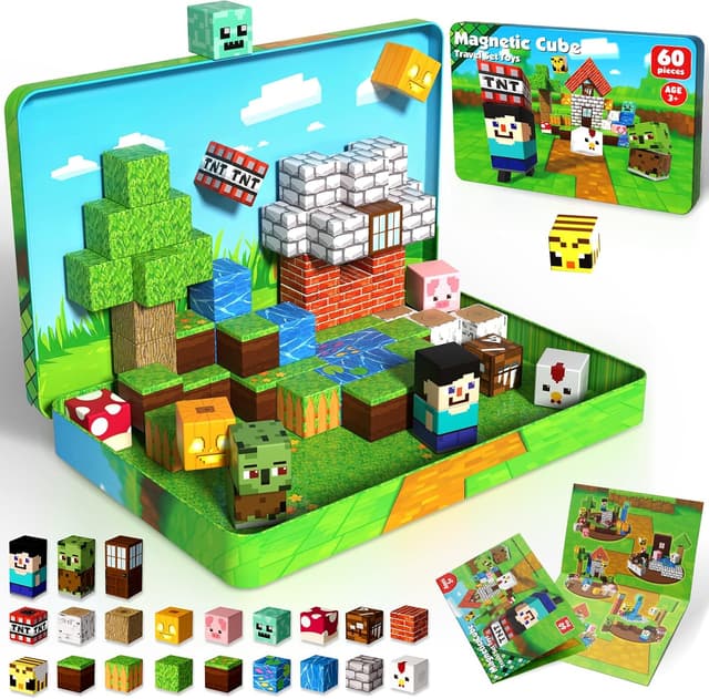 Detalle de Magnetic Blocks 60PCS travel magnetic tiles