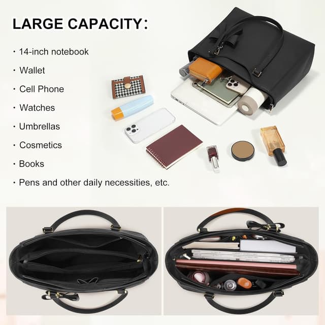 Detalle 2 de KTMOUW Handbags Large PU Leather Tote for Work