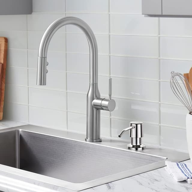 Detalle 2 de AIKE distributeur de savon encastrable 500 ml en acier inox SUS304 pour évier