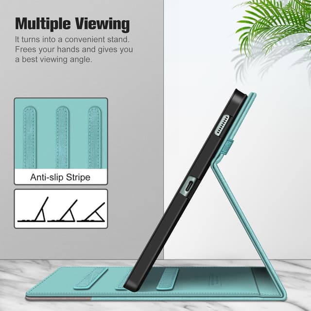 Detalle de Fintie Hülle für Samsung Galaxy Tab S6 Lite 10.4 (2024/2022/2020) – Soft-TPU Rückseite mit S-Pen-Halter, Jeansoptik Türkis