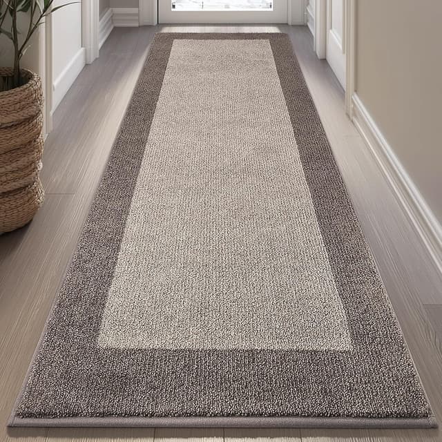 Detalle de DOMUSTEX Washable Runner Rug 32" x 144" — Antislip Kitchen Hallway Floor Mat, Rolled Package