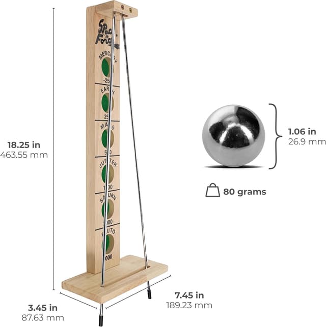 Detalle de WE Games Shoot the Moon Solid Wood Rolling Ball Game for Family Fun & Skill Building
