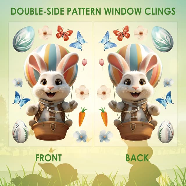 Thumbnail 2 de Hianjoo 130 Pieces Easter Window Stickers đŁ