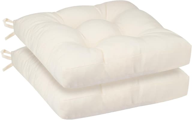 Detalle de PrimepatiO Outdoor Garden Chair Cushions Set of 2 (8cm thick, waterproof) – Beige 50 x 50cm