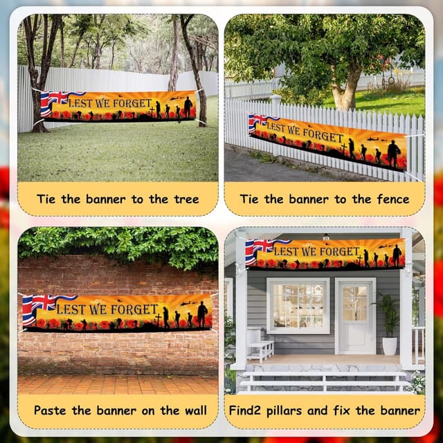 Thumbnail 2 de MEHOFOND 9.84x1.64 ft Remembrance Day Banner