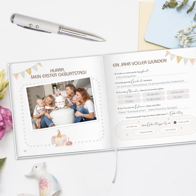 Thumbnail 6 de Mein erstes Jahr Baby Babyalbum zum Selbstgestalten mit 84 Seiten & Stickern – Erinnerungsbuch für Geburt und Babyparty
