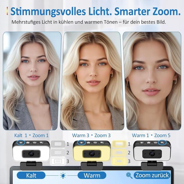 Thumbnail 2 de Danyesth 2K Webcam mit Abdeckung