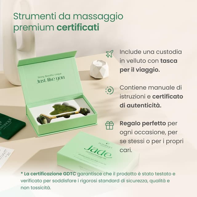 Thumbnail 5 de PLANTIFIQUE Rullo di giada viso con Gua Sha — kit massaggio 🧖♀