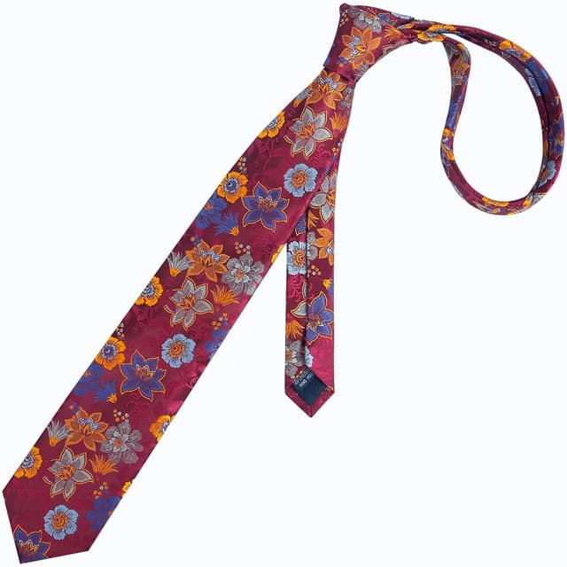 Detalle de Alizeal men’s flower pattern tie and pocket square set (classic casual for wedding and parties)