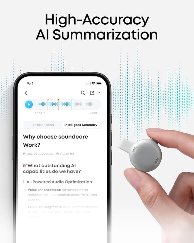 Thumbnail 2 de soundcore Work AI Voice Recorder 6-Month 🎙