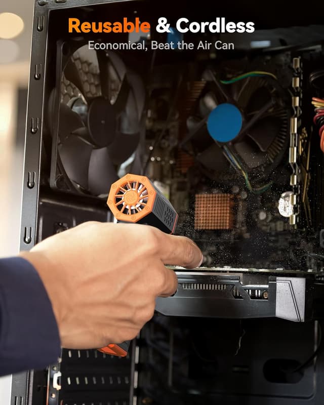 Detalle de WOLFBOX MF50 Compressed Air Duster 110000 RPM 🧹