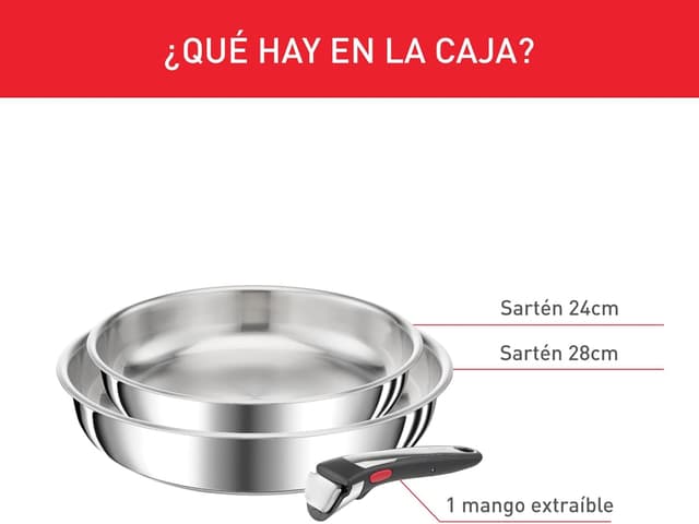 Detalle 2 de Tefal Ingenio Preference On - Sartenes apilables 24/28 cm