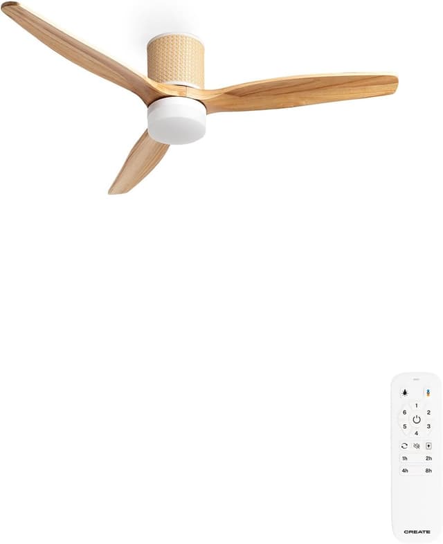 Detalle de CREATE WIND CALM RATTAN ventilador techo 132 cm