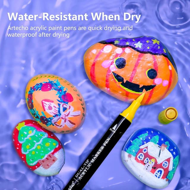 Thumbnail 4 de Artecho Acrylic Paint Pens 24 dual‑tip markers 🎨
