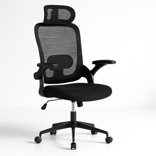 Detalle de Silla de Oficina T-LOVENDO.ES ergonómica con soporte lumbar, malla transpirable y ruedas