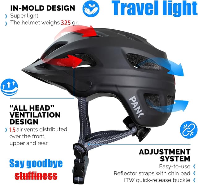 Detalle de PANK Casco bici MTB 325 g 54-61 cm