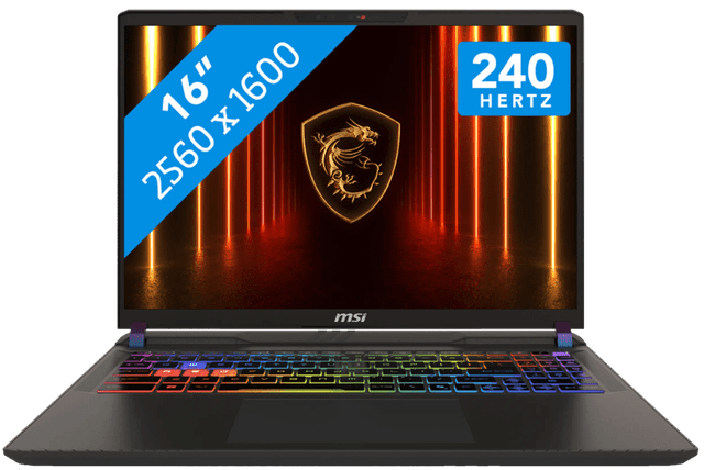 Detalle de MSI Vector 16 HX AI A2XWHG-476 Gaming-Laptop (16"), Core Ultra 9, RTX 5070 Ti, 16 GB RAM und 1 TB SSD