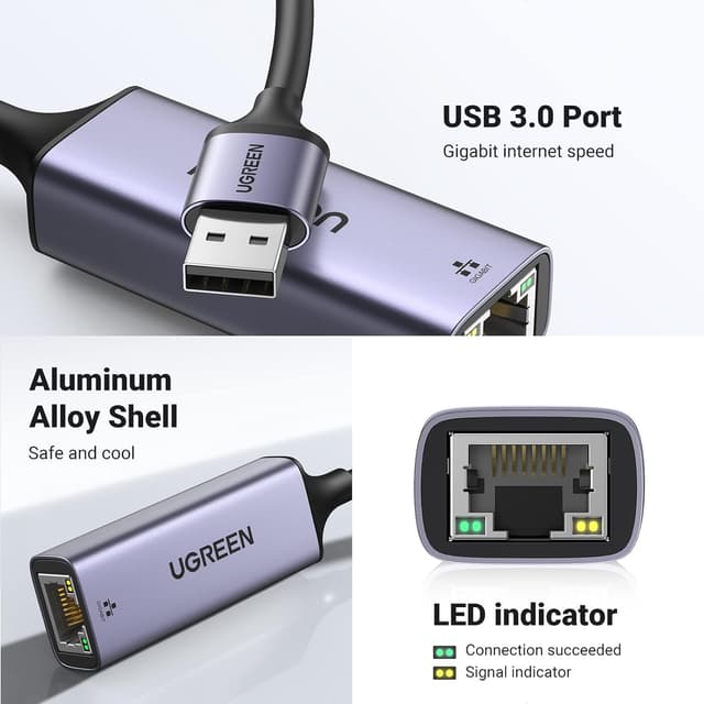 Thumbnail 3 de UGREEN USB Ethernet Adapter 1000 Mbps for MacBook Pro 📡