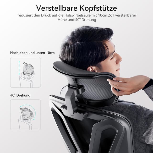 Detalle 2 de Hbada P5 Ergonomischer Bürostuhl 10 cm