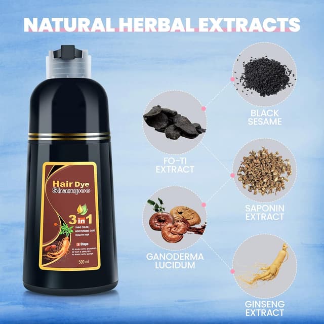 Detalle 2 de IIIMEIDU Burgundy Hair Dye Shampoo 3 in 1 for Gray Hair (500ml)