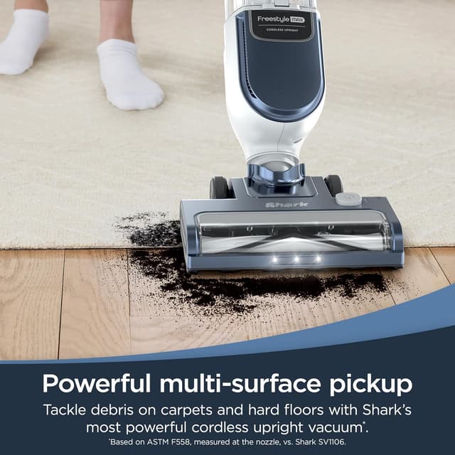 Detalle de Shark Freestyle Max Cordless Upright Vacuum SV2002 (Nordic Blue) — Lightweight Multi-Surface Cleaner