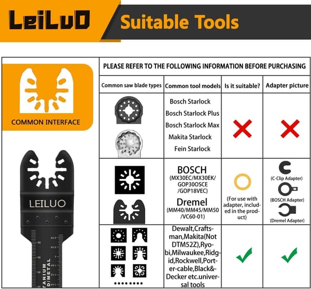 Thumbnail 1 de LEILUO 32-piece multitool blade kit for wood 🛠