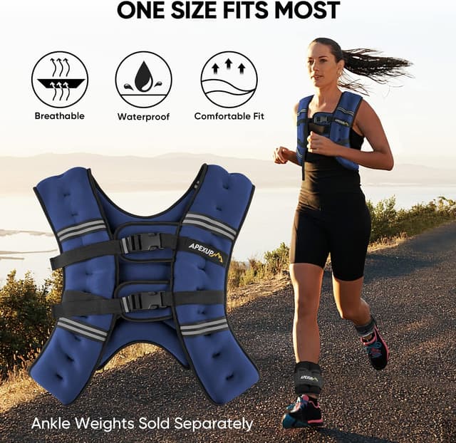 Detalle de APEXUP Weighted Vest for Men & Women – Breathable, Adjustable Workout Weight Vest for Strength Training and Running