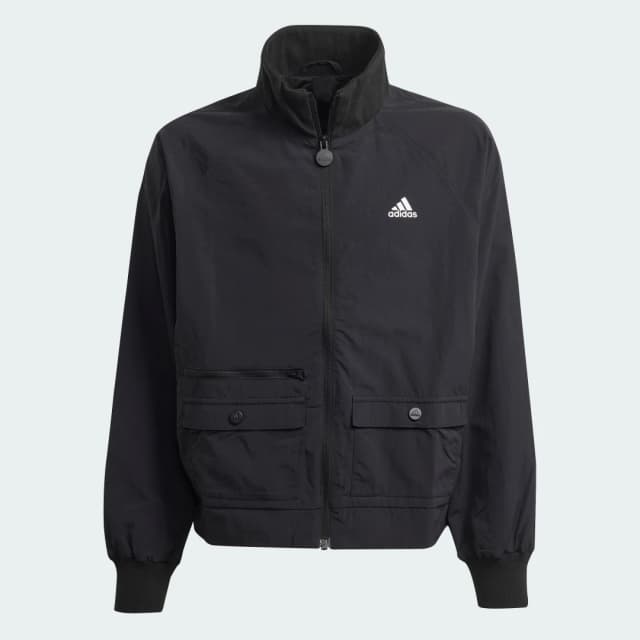 Detalle 2 de Chaqueta Street Jam Woven Cargo adidas para adolescentes, color negro