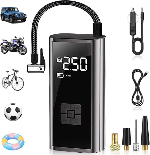 Detalle de flintronic Compressore Aria Portatile Auto Senza Fili 12 V USB-C fino a 150 psi