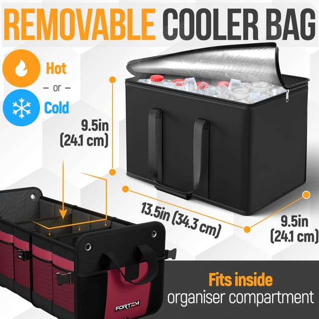 Thumbnail 6 de FORTEM Car Boot Organiser (Collapsible SUV Boot Tidy, 110L) with Non-Slip Base & Adjustable Straps