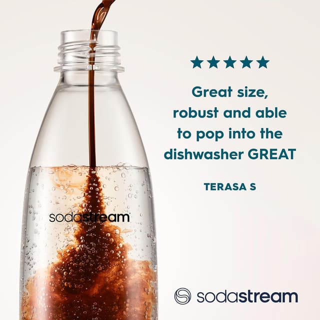 Thumbnail 3 de SodaStream 2x 1 Litre Slim Reusable Bottles