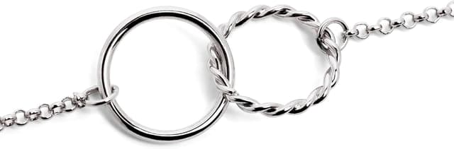 Thumbnail 2 de SINGULARU Pulsera Circles Twist latón baño de rodio 19 cm 💍