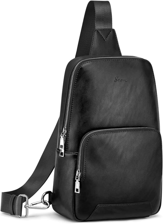 Detalle de S-ZONE leather sling bag, crossbody 13.0 in