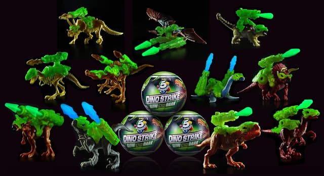 Detalle de 5 Surprise Dino Strike Glow-in-the-Dark Dinoüberraschungskapseln im 2er-Pack (ZURU)
