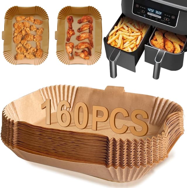 Detalle de ENGHEK 160PC Air Fryer Liners for Dual Zone air fryers 🍟