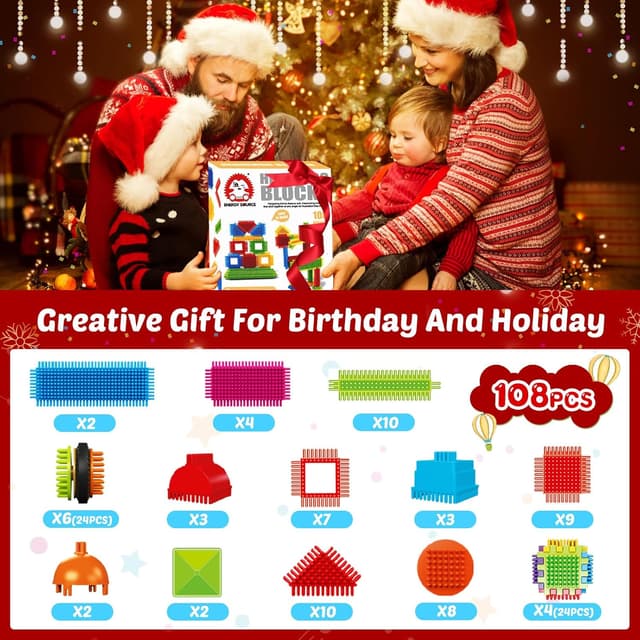 Thumbnail 6 de obakaer Stickle Bristle Building Blocks (108 pcs) for ages 3+ – soft brush-bristle construction bricks