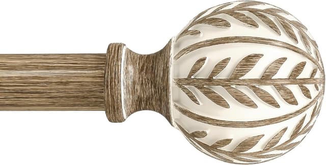Imagen de QDWIS Boho Wood Curtain Rods 48-84 in 🪟 en OfertitasTOP