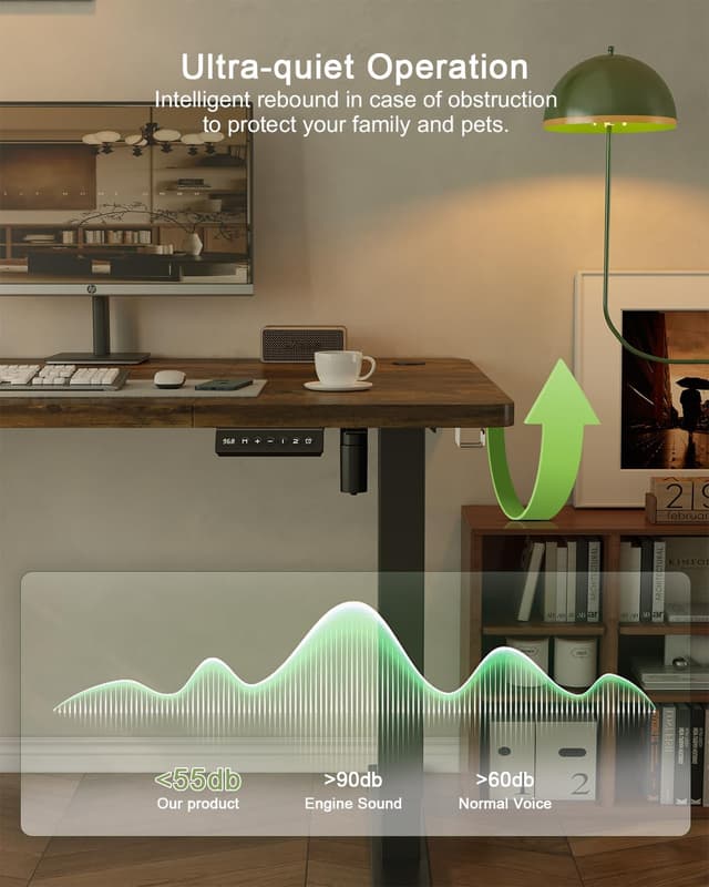 Thumbnail 6 de JUMMICO 120x60cm Electric Standing Desk 1+2