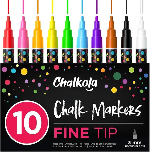 Detalle de Chalkola Kreidestifte Neon 10er Set 3mm 🎨