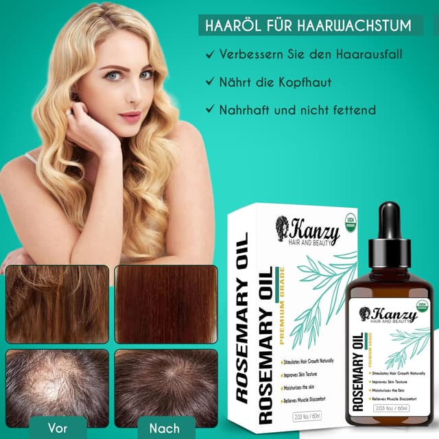 Detalle 2 de Kanzy Rosmarinöl Haarpflege 60ml