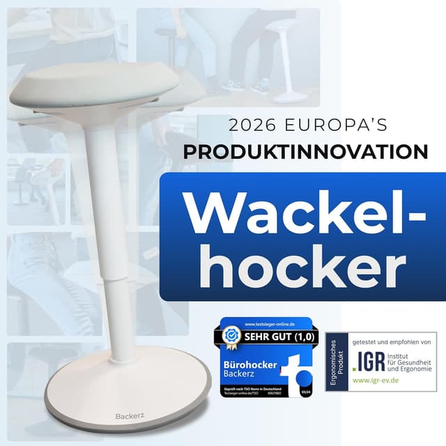 Detalle 2 de Backerz Ergonomischer Hocker 55-80 cm