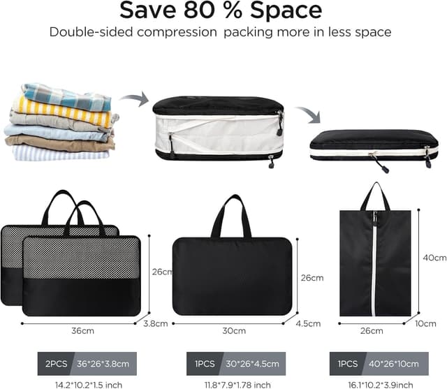 Detalle 2 de AiQInu Packing Cubes 4 pcs — Rangement valise