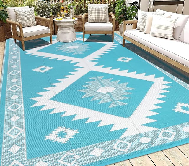 Imagen de HEBE Outdoor Rug 8'x10' Waterproof Patio Mat en OfertitasTOP