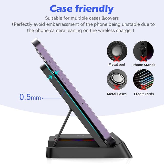 Detalle de Caricatore wireless 4 in 1 Qi per iPhone, Apple Watch e AirPods