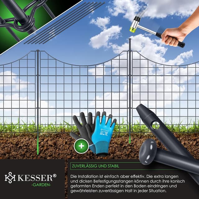 Thumbnail 4 de KESSER® Valla para estanque y jardín, juego de 5 con accesorios 🚫