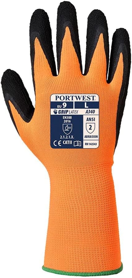 Detalle de Portwest Gant Grip HiVis A340ORBM Orange/Noir – taille M