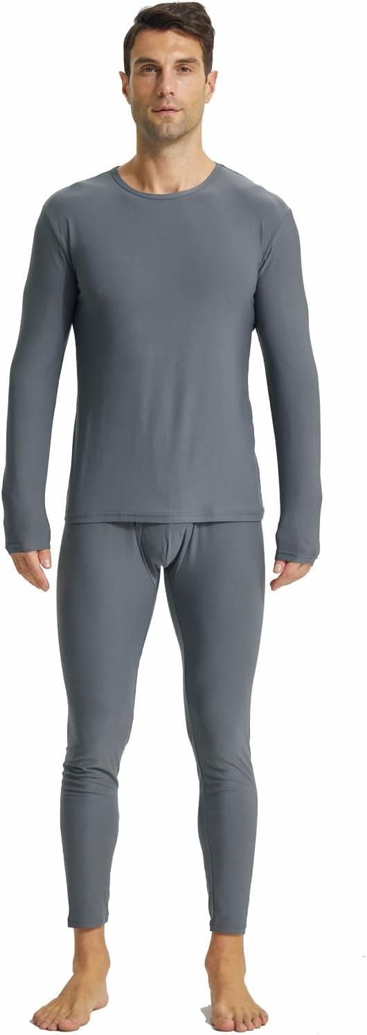 Detalle de BEGIANT Thermounterwäsche Set für Herren mit Fleece-Futter – langarm & lange Unterhose, Baselayer für Winter